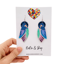 Load image into Gallery viewer, Flock Bluey - Hand Painted Leather Earrings