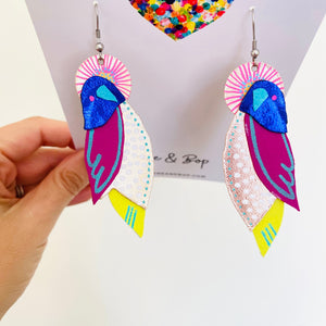 Flock 1 - Hand Painted Leather Earrings