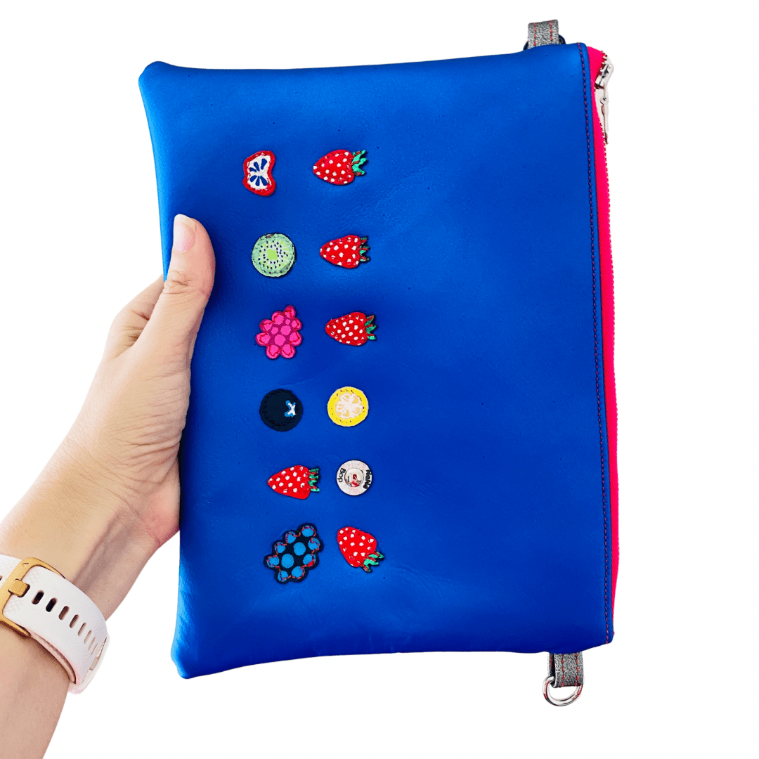 Fruity Patootie Blue - Leather Purse Plus+