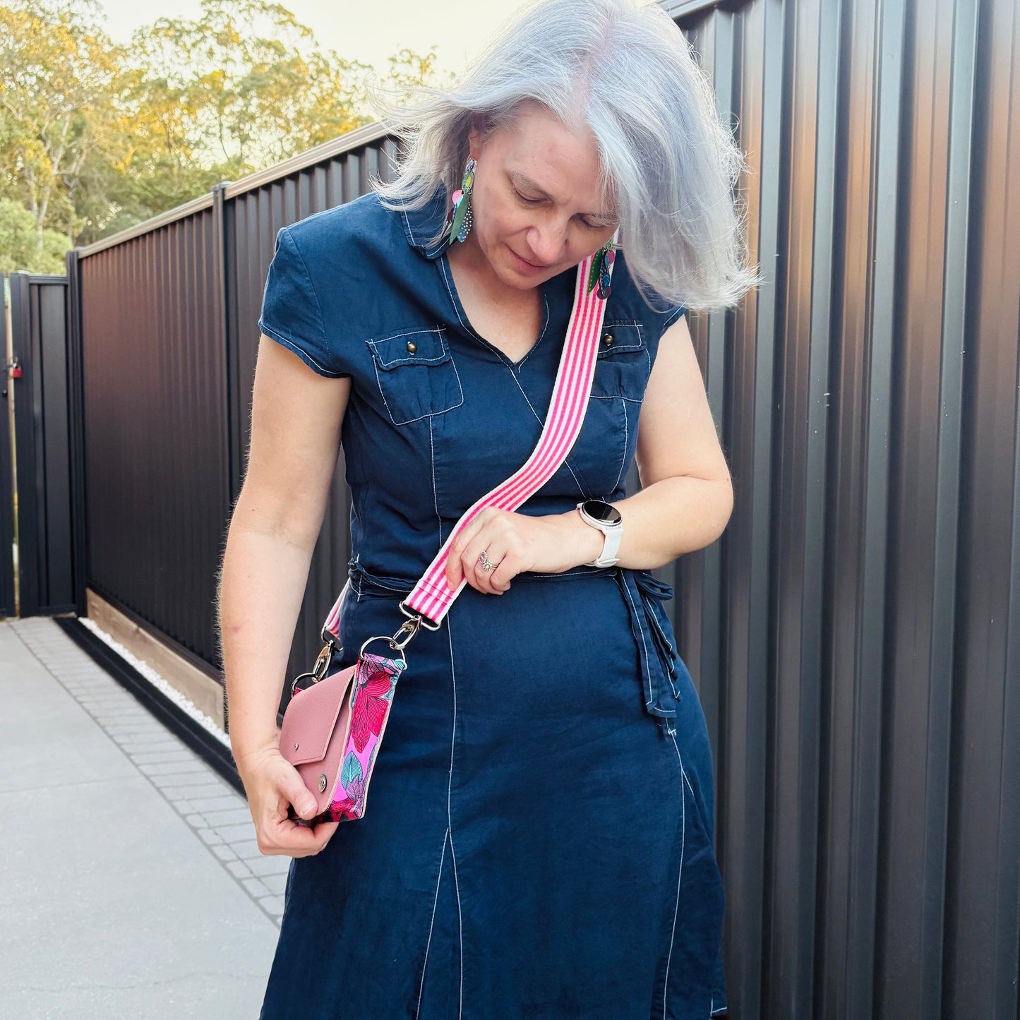 ALLY Mini - 4 in 1 Leather Bag - Dusty Pink/Floral