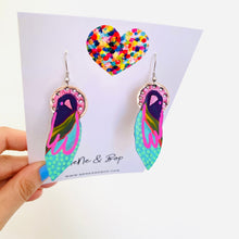 Load image into Gallery viewer, Flock 22 - Hand Painted Leather Earrings