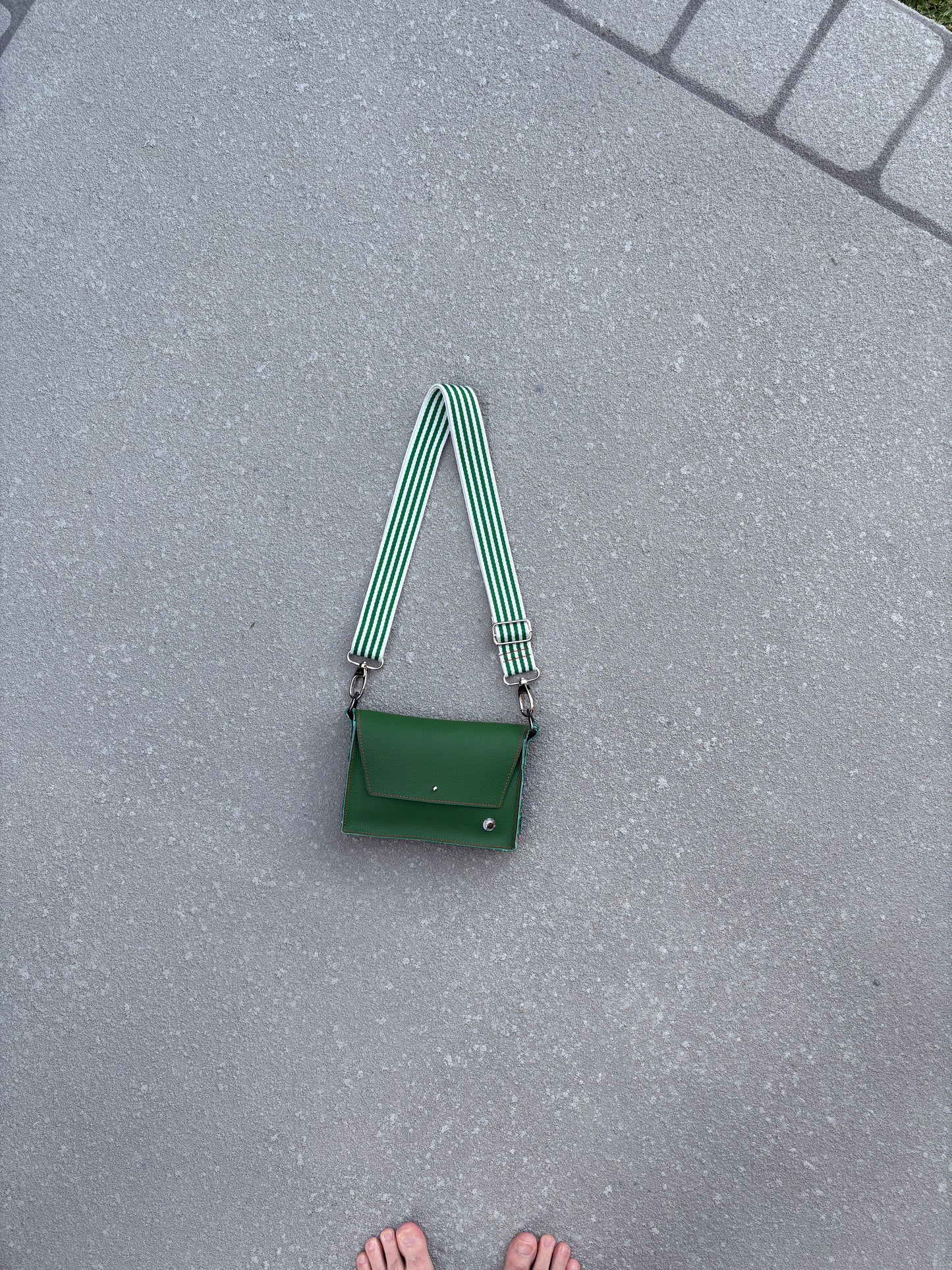 ALLY Mini - 4 in 1 Leather Bag - Green/Ditsy Floral