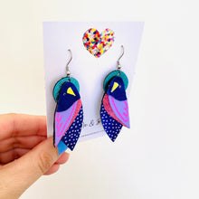 Load image into Gallery viewer, Flock 25 - Hand Painted Leather Earrings