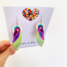 Load image into Gallery viewer, Flock 21 - Hand Painted Leather Earrings