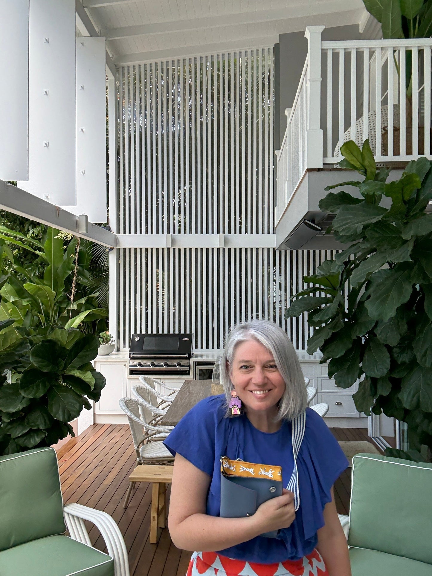 ALLY Mini - 4 in 1 Leather Bag - Pebble Blue/Mustard Cat