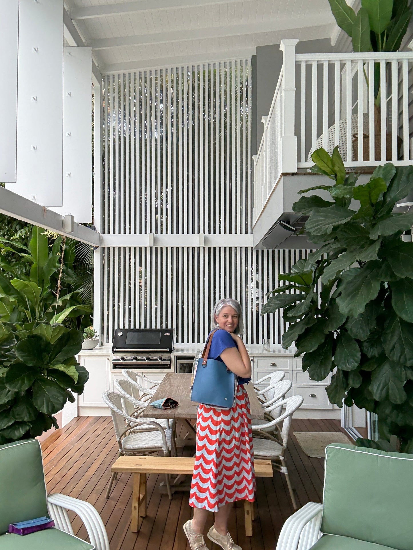 The Everyday Leather Tote - Denim Blue/Powder Blue