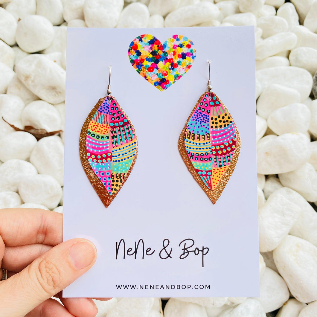 Be-leaf Hand Painted Earrings - Various sizes