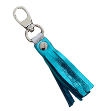 Load image into Gallery viewer, Leather Tassel Charm - Metallic Teal