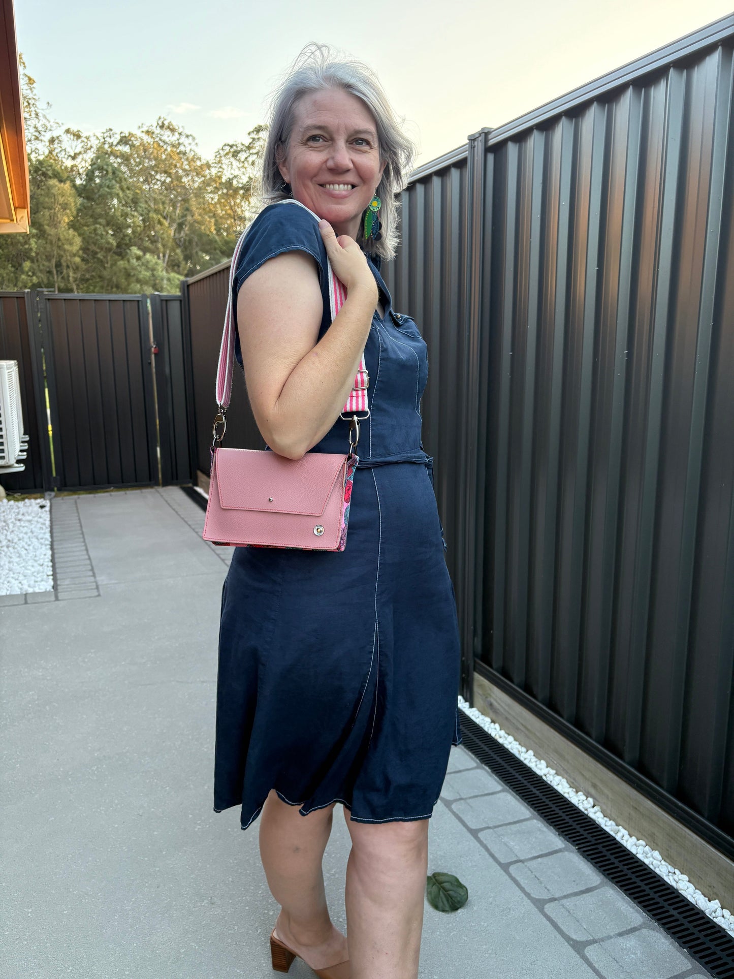 ALLY Mini - 4 in 1 Leather Bag - Dusty Pink/Floral