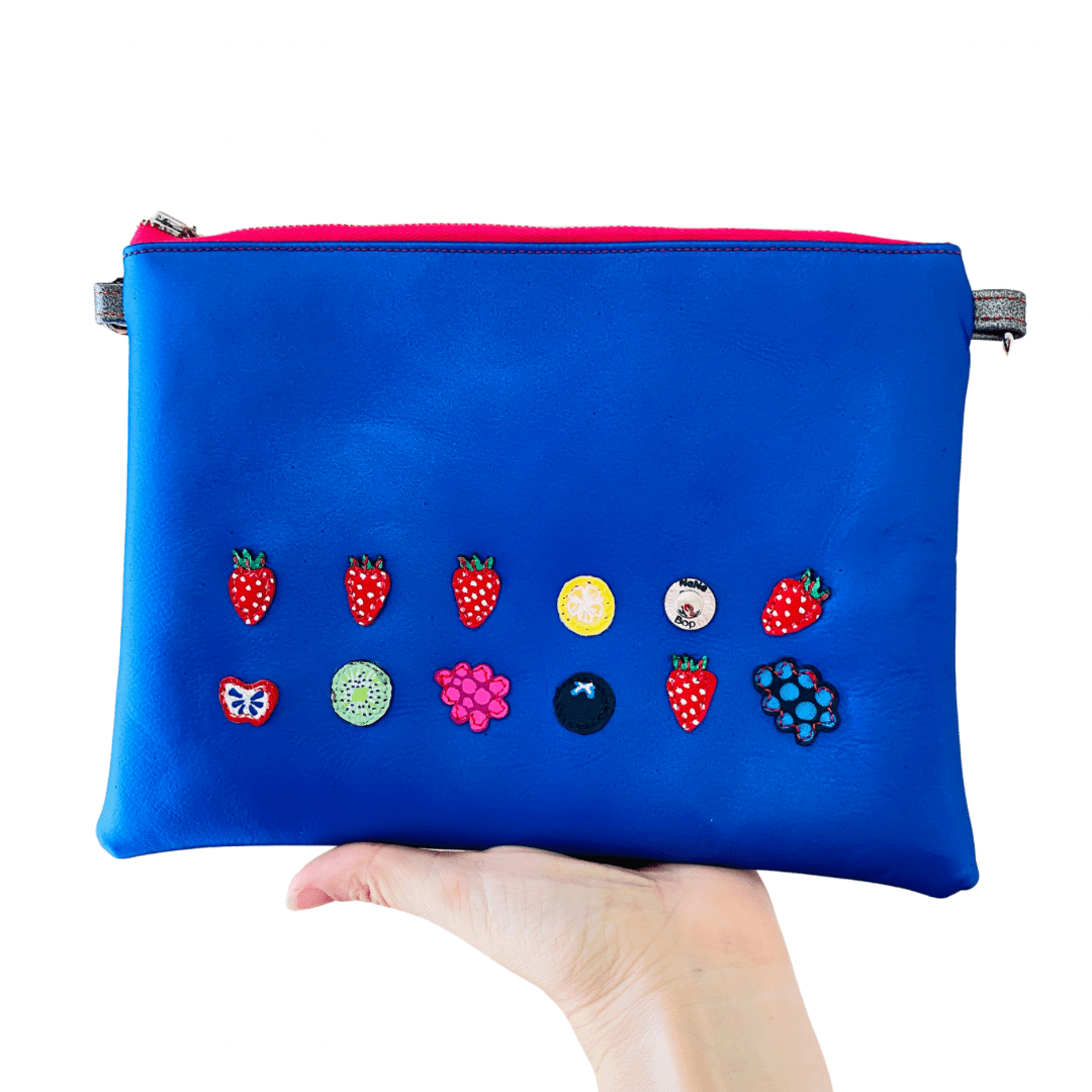 Fruity Patootie Blue - Leather Purse Plus+