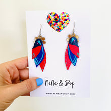 Load image into Gallery viewer, Flock 16 - Hand Painted Leather Earrings