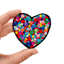 Load image into Gallery viewer, Rainbow Heart Embroidery Brooch with hand beading