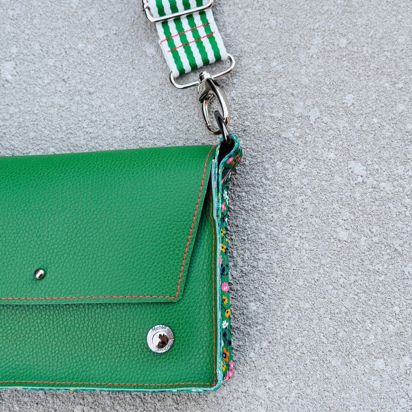 ALLY Mini - 4 in 1 Leather Bag - Green/Ditsy Floral