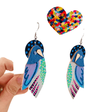 Load image into Gallery viewer, Flock Bluey - Hand Painted Leather Earrings