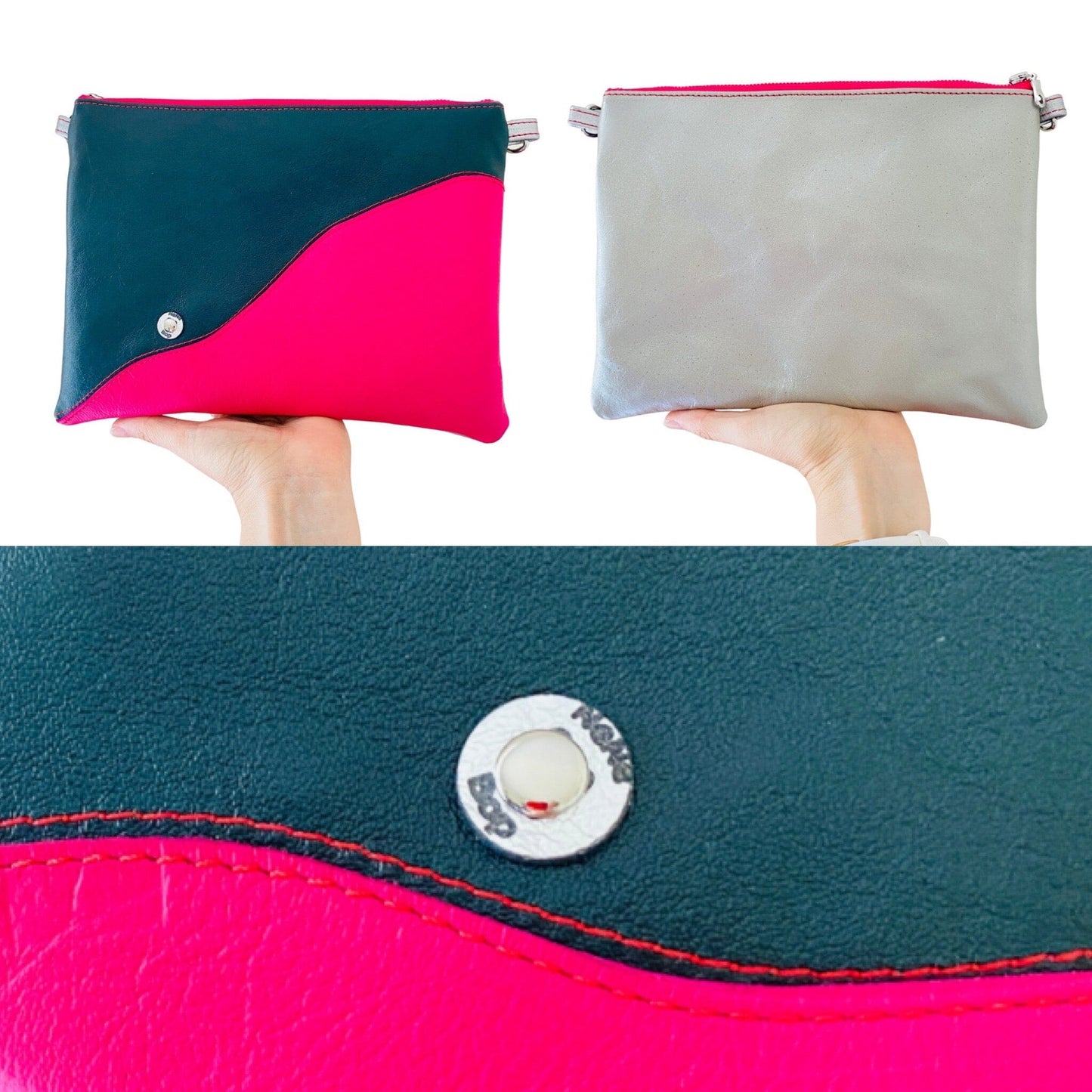 Be Leaf Magenta Deep Green Mountain - Leather Purse Plus+