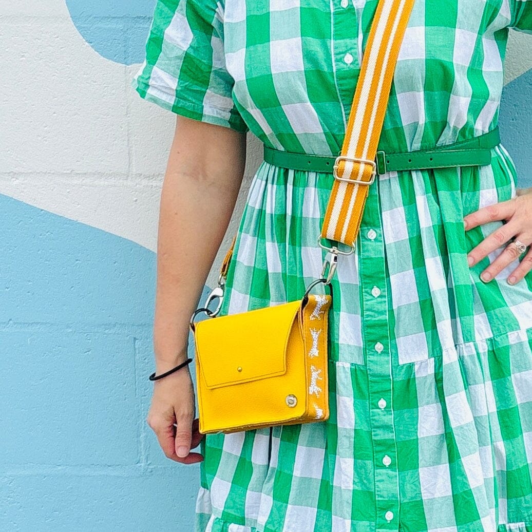 ALLY Mini - 4 in 1 Leather Bag - Yellow/Cat