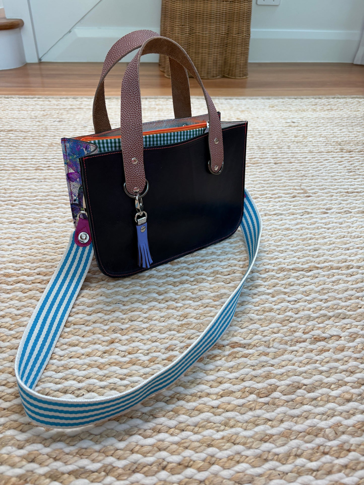 Artist Palette Micro Leather Tote - Coral Worlds