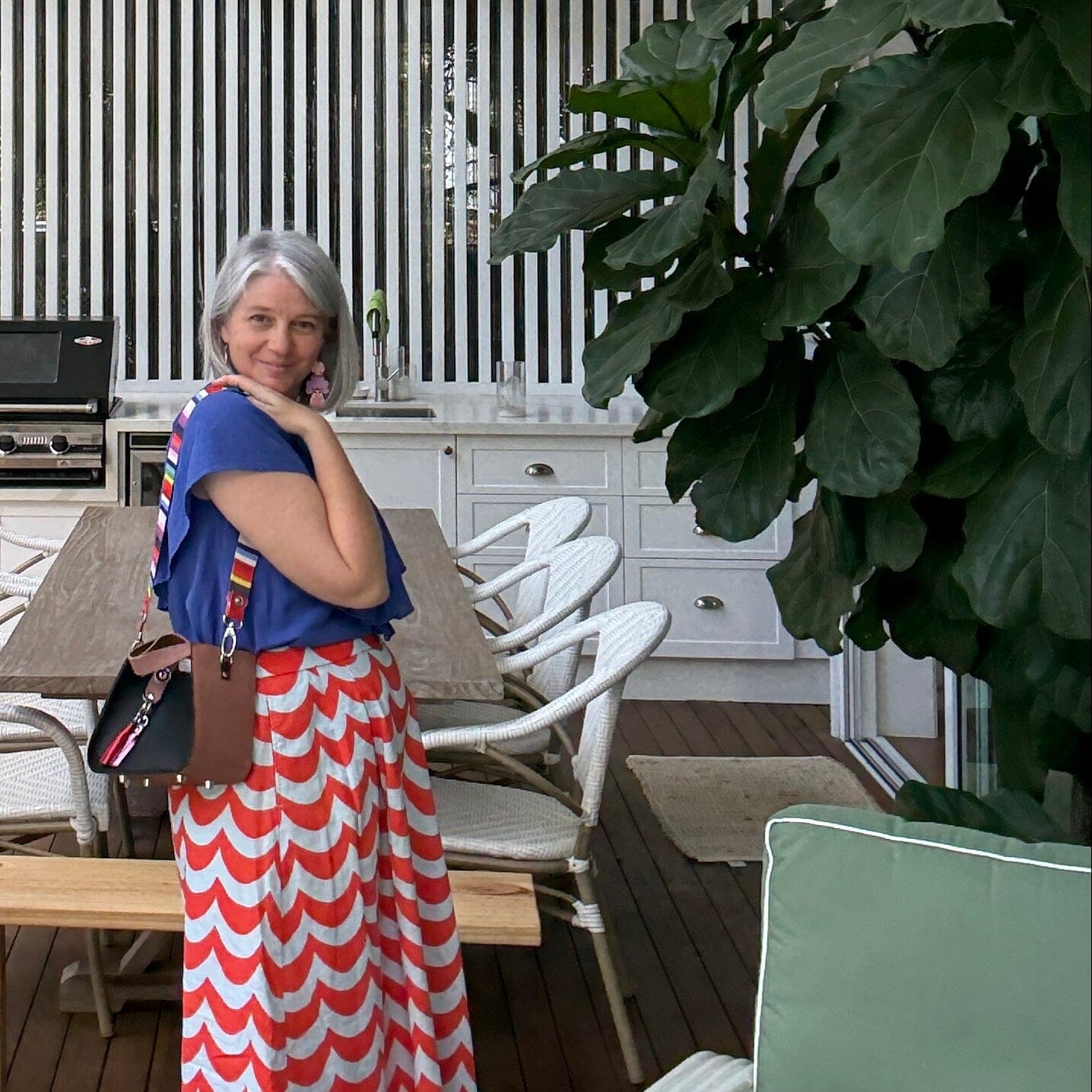 Black Micro Leather Tote - Flower motifs