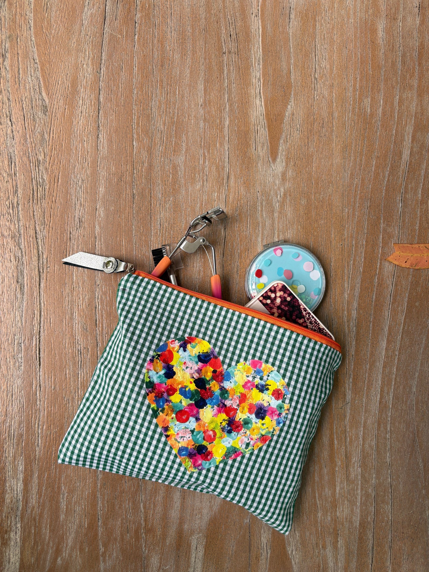 Black Micro Leather Tote - Flower motifs