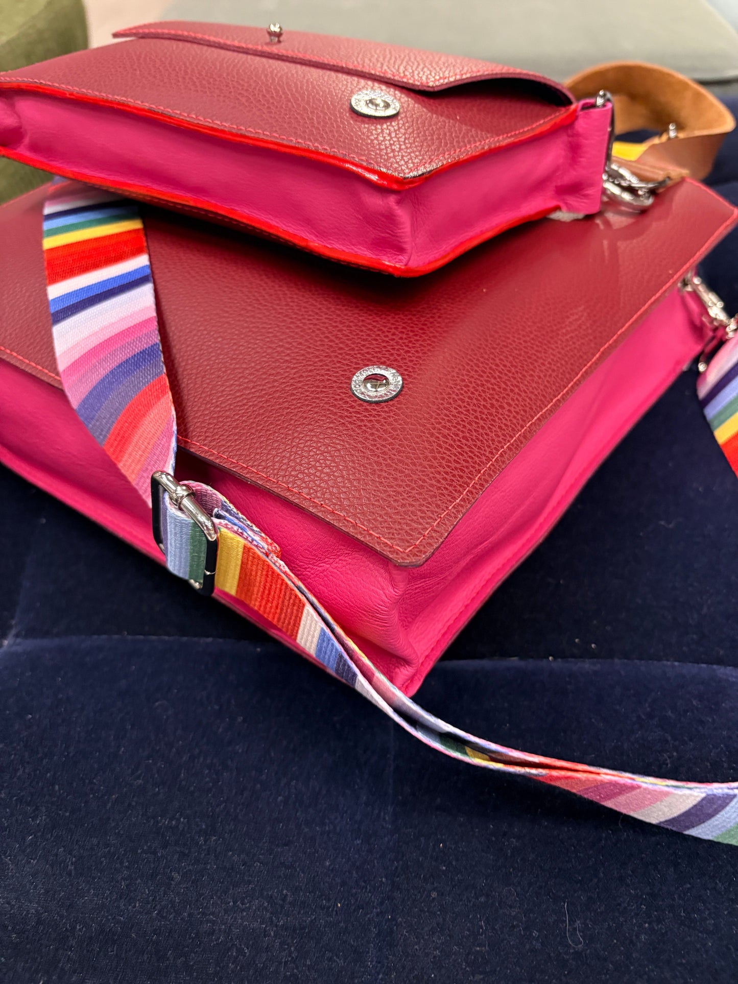 ALLY Mini - 4 in 1 Leather Bag - Wine/Pink