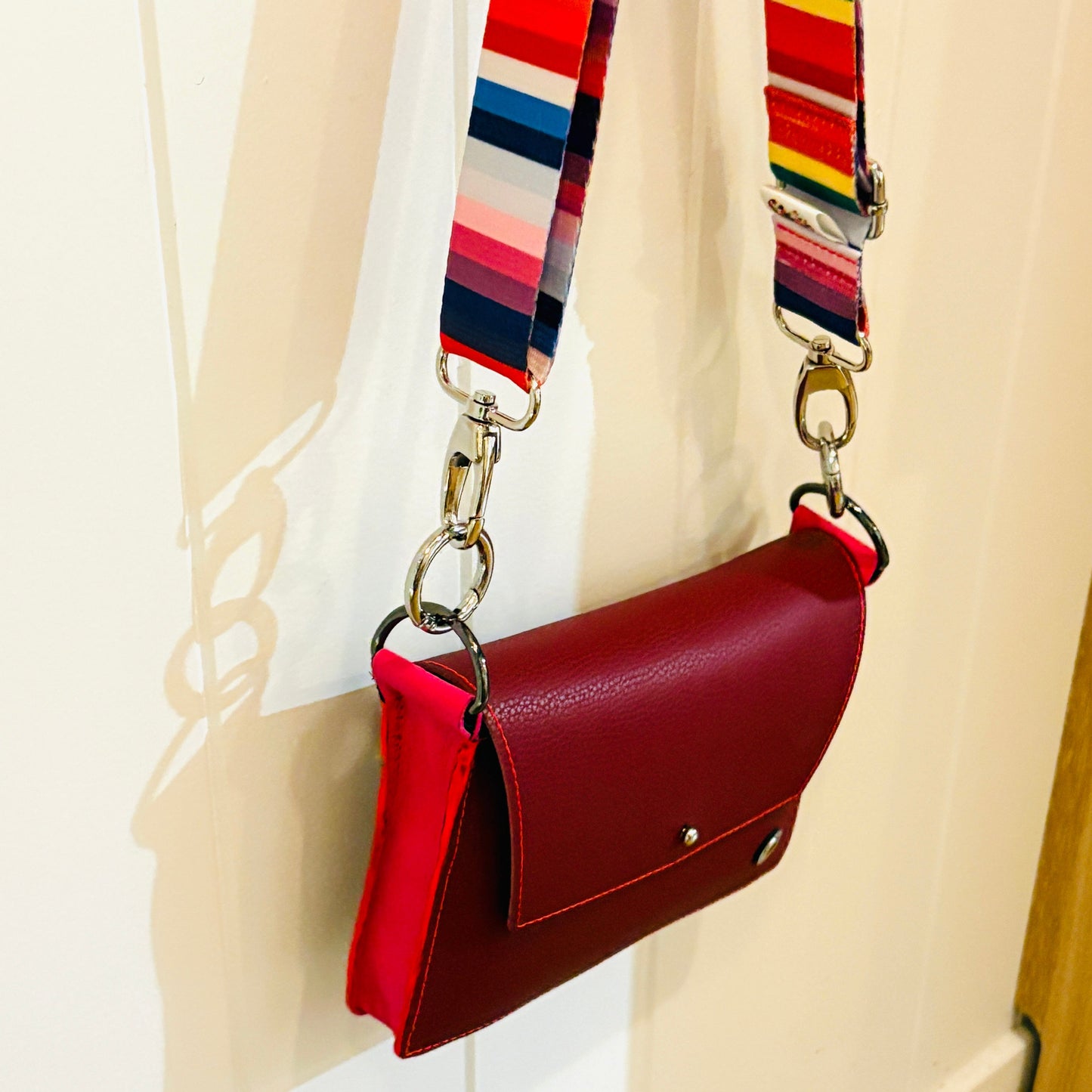 ALLY Mini - 4 in 1 Leather Bag - Wine/Pink