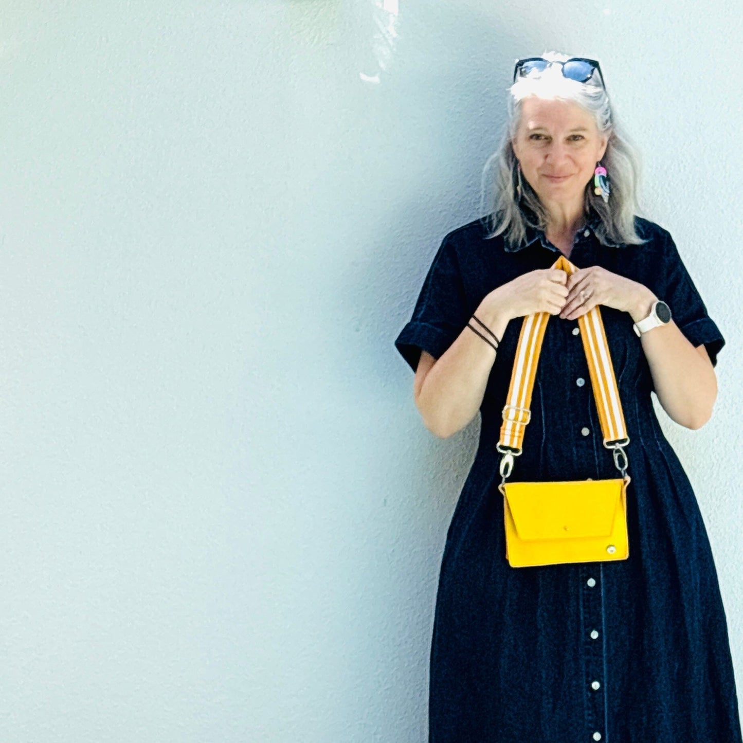 ALLY Mini - 4 in 1 Leather Bag - Yellow Stripe