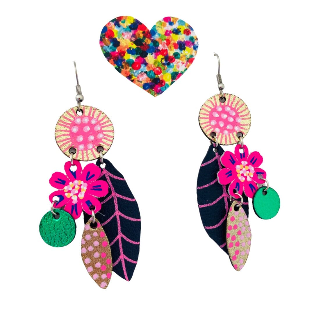 Pinky Buds - Leather Earrings