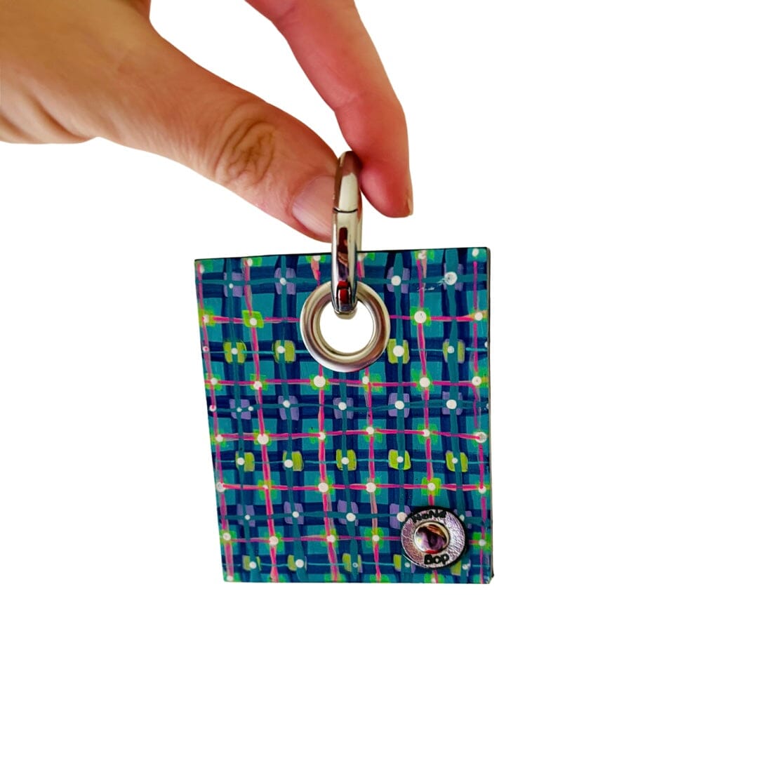 Mini Leather Wearable Art- Bag Charm/Key Fob 10