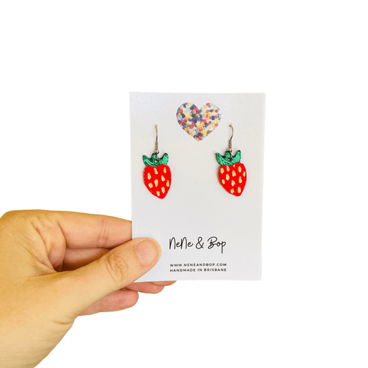 Mini Earrings - Strawberries