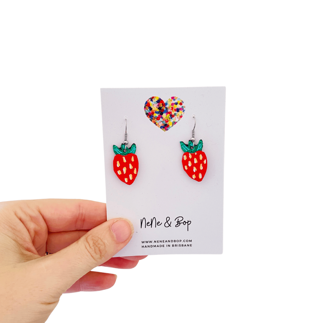 Mini Earrings - Strawberries