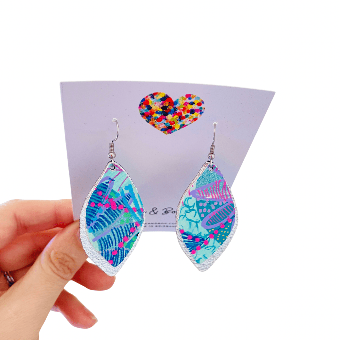 Artist Palette Hand Painted Earrings - Midi - 9