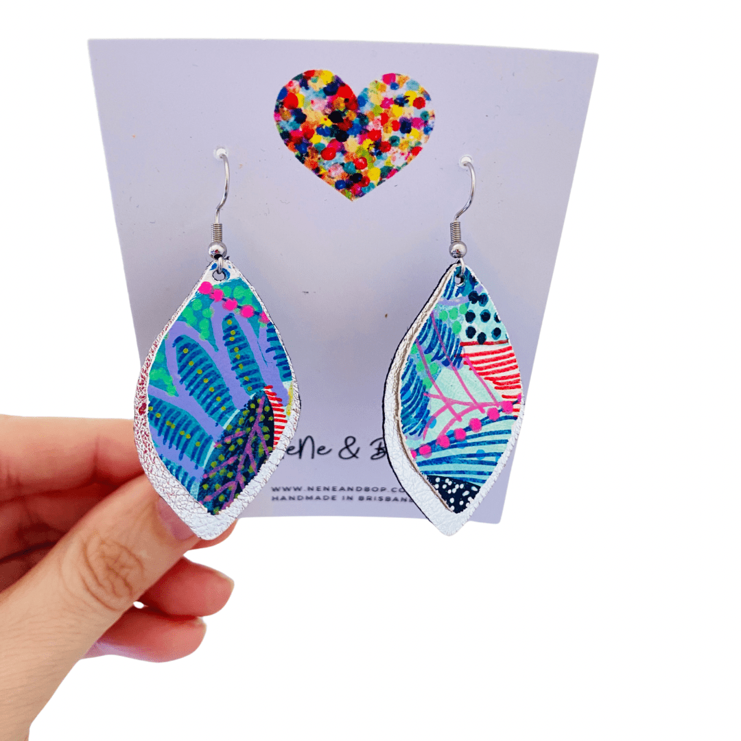 Artist Palette Hand Painted Earrings - Midi - 8