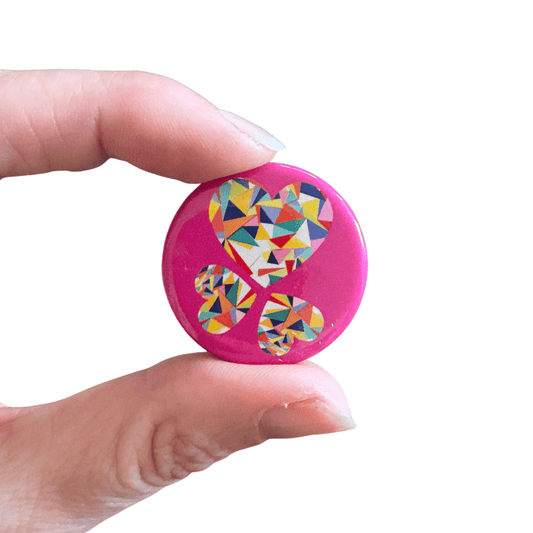 Heart Badge - Hot Pink