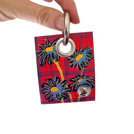 Mini Leather Wearable Art- Bag Charm/Key Fob 9