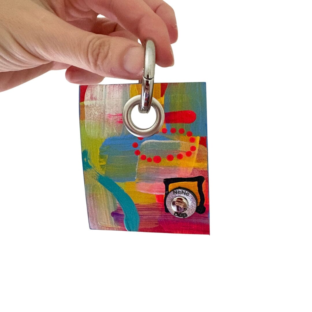 Mini Leather Wearable Art- Bag Charm/Key Fob 12