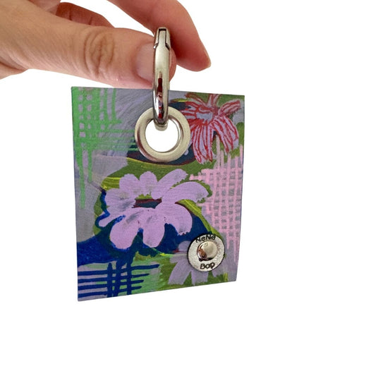 Mini Leather Wearable Art- Bag Charm/Key Fob 11