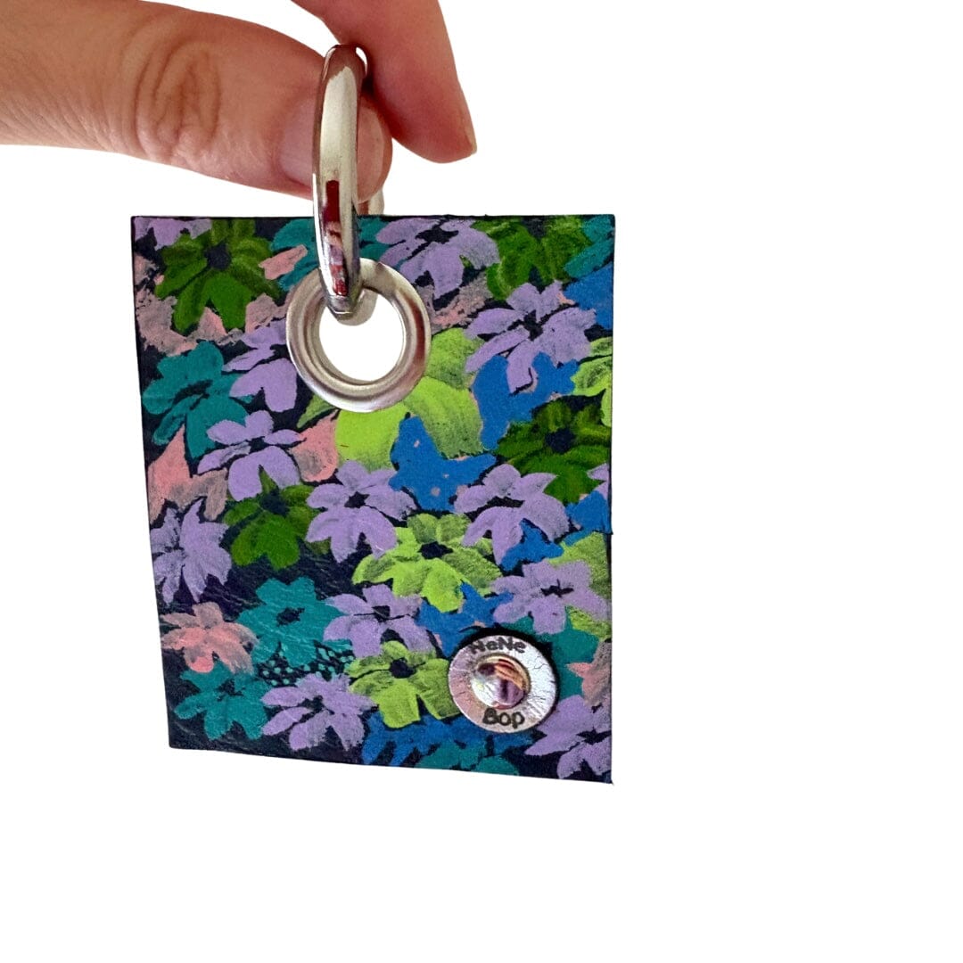 Mini Leather Wearable Art- Bag Charm/Key Fob 7