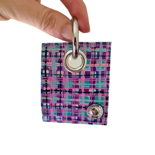 Mini Leather Wearable Art- Bag Charm/Key Fob 8