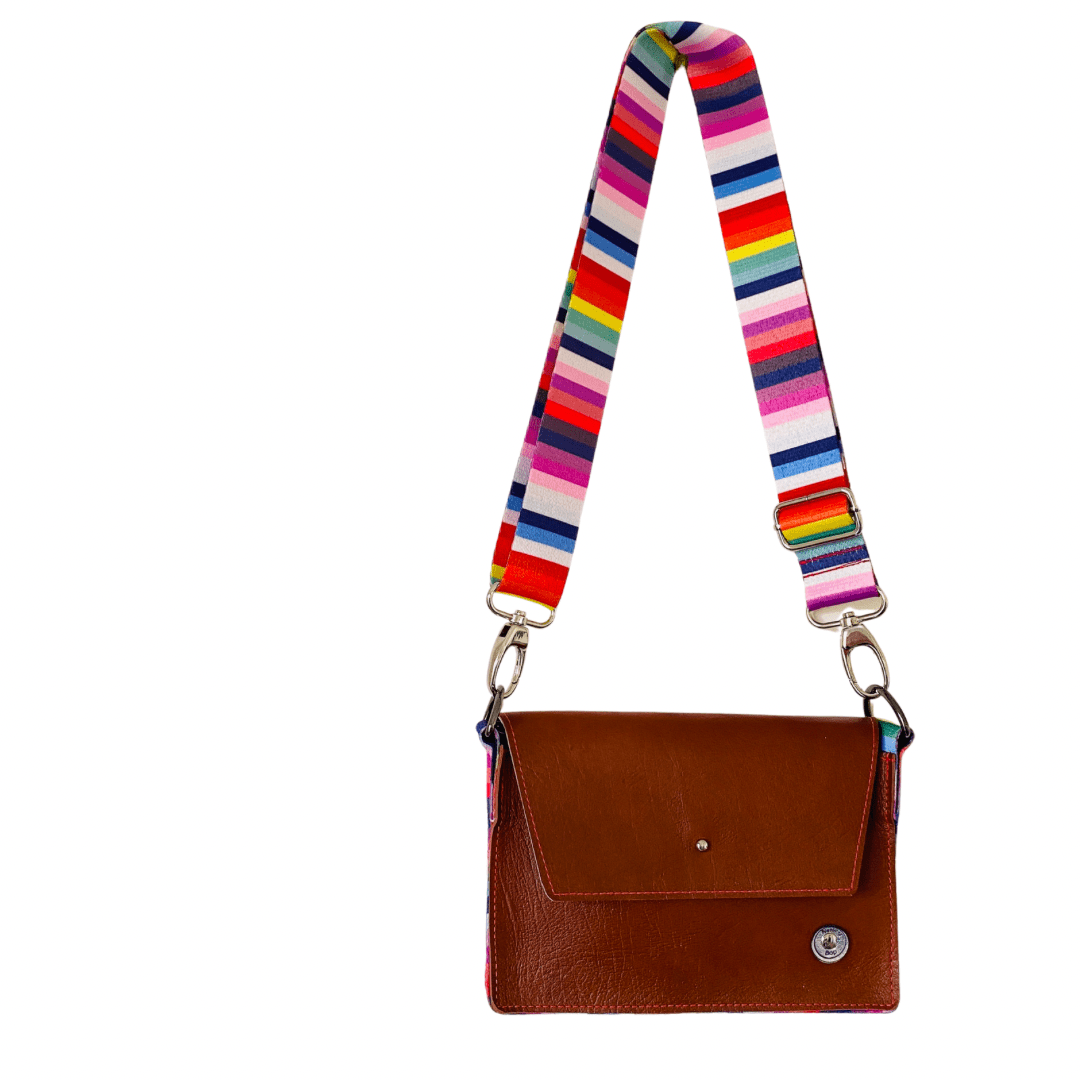 ALLY Mini - 4 in 1 Leather Bag - Tan Rainbow