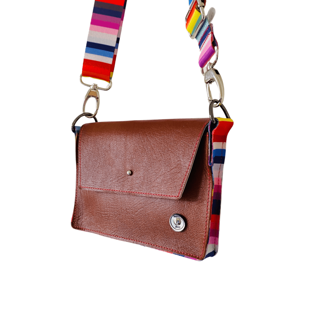 ALLY Mini - 4 in 1 Leather Bag - Tan Rainbow