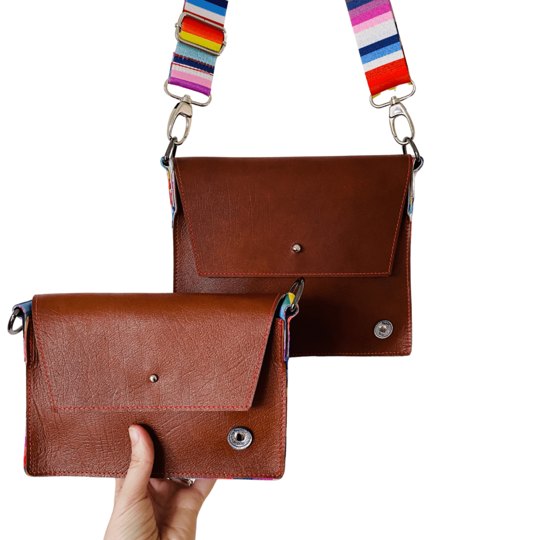 ALLY Mini - 4 in 1 Leather Bag - Tan Rainbow