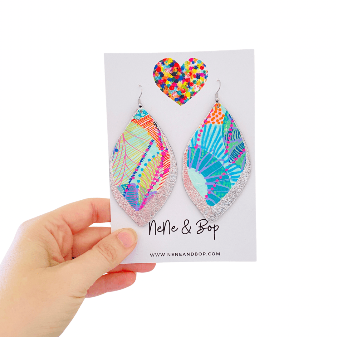 Artist Palette Hand Painted Earrings - Mega - 2