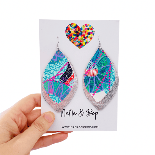 Artist Palette Hand Painted Earrings - Mega - 1