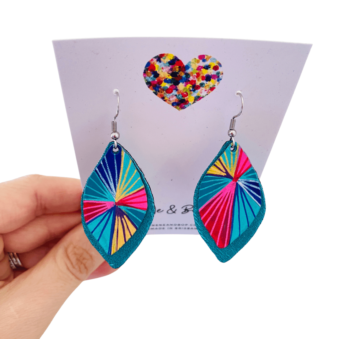 Starburst Leaf - Aqua Rainbow