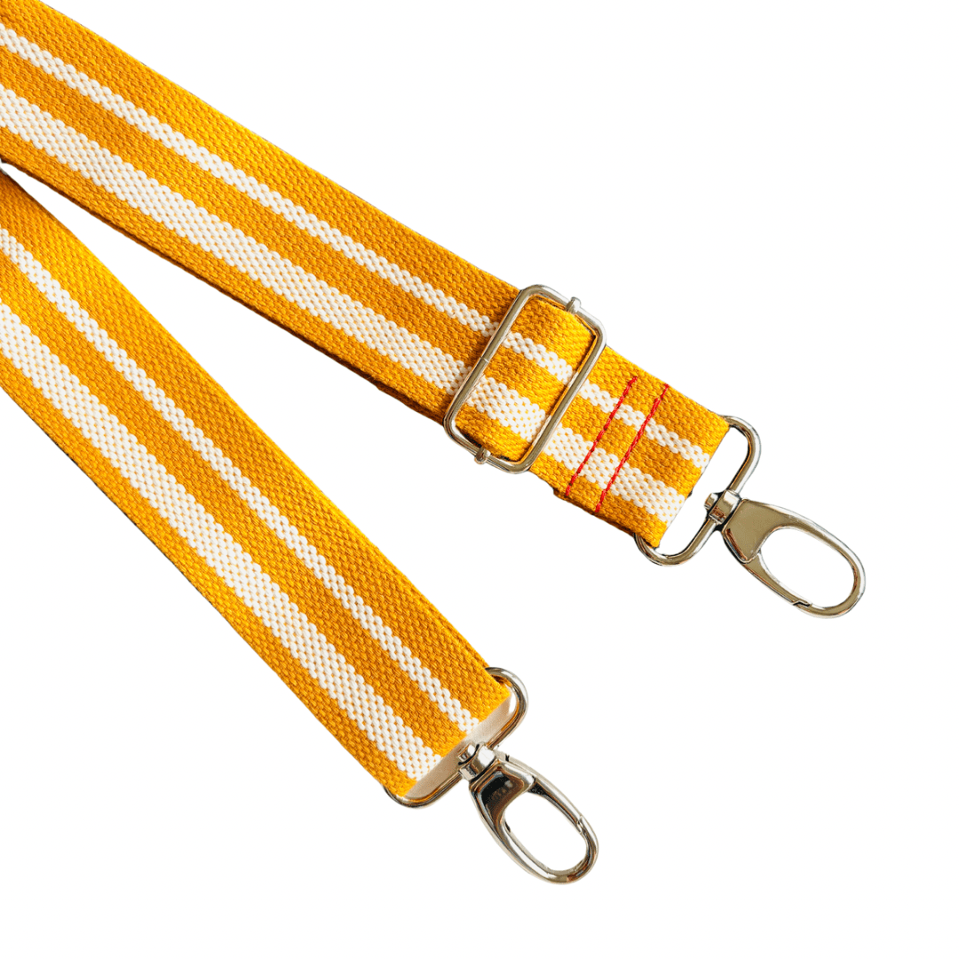 Mustard Cream Stripe - Adjustable Shoulder Strap