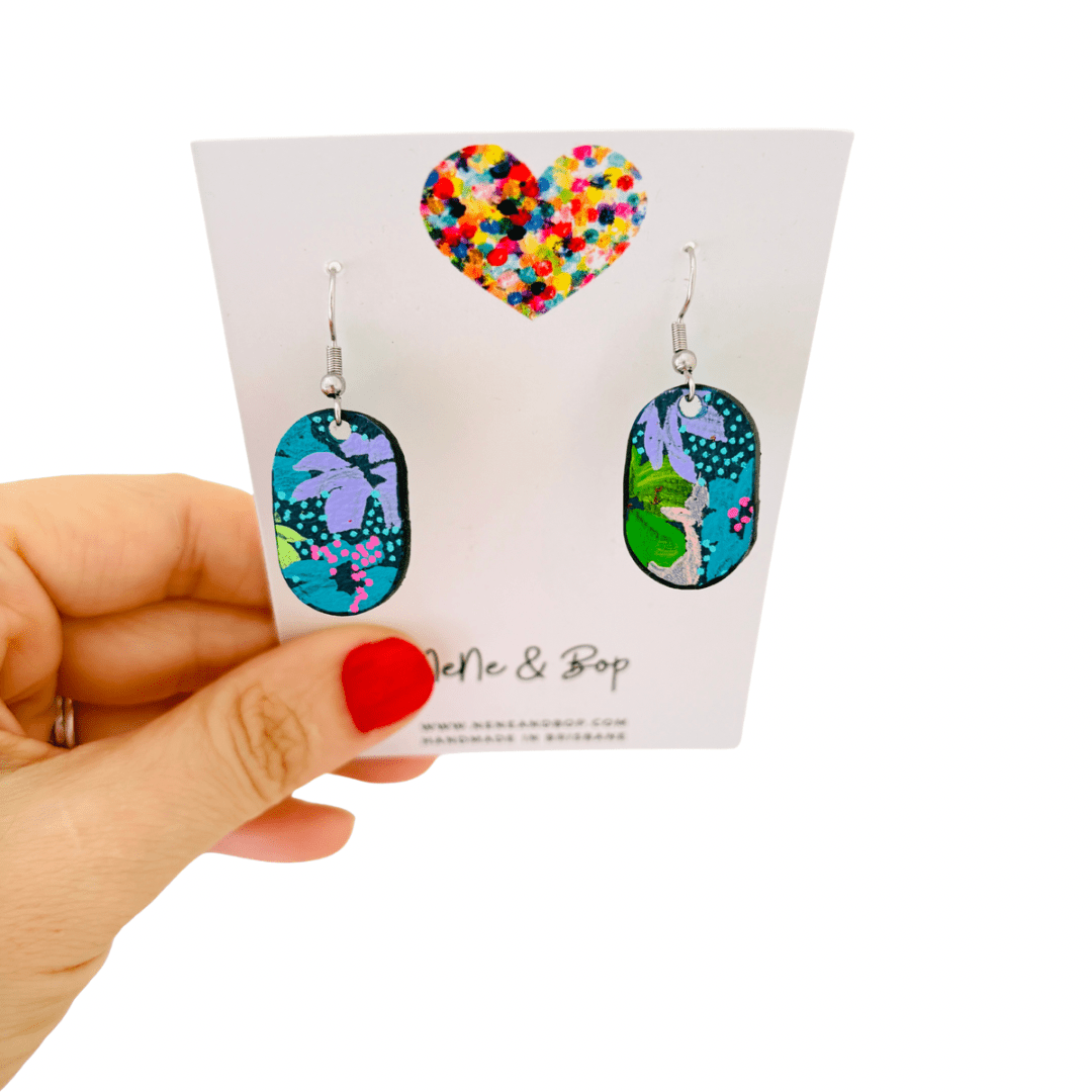 Floral painted Pebble Drop