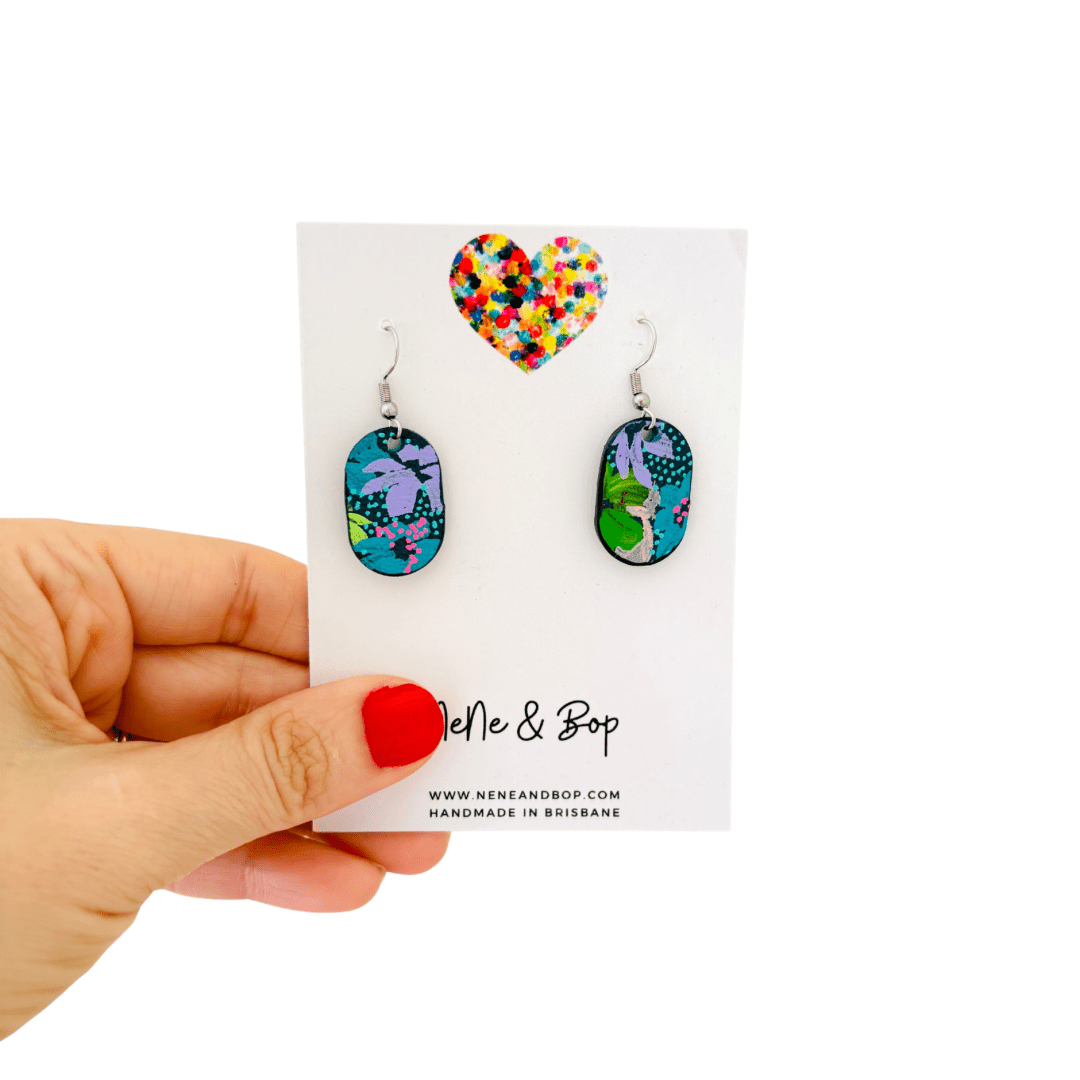 Floral painted Pebble Drop