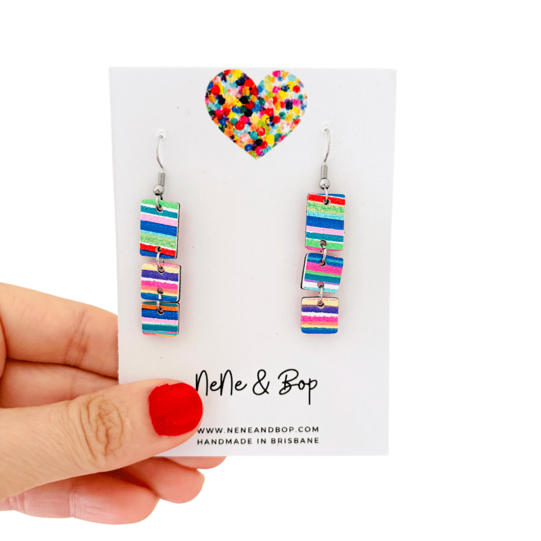 Rainbow Candy Stripes - Narrow Linear Dangle