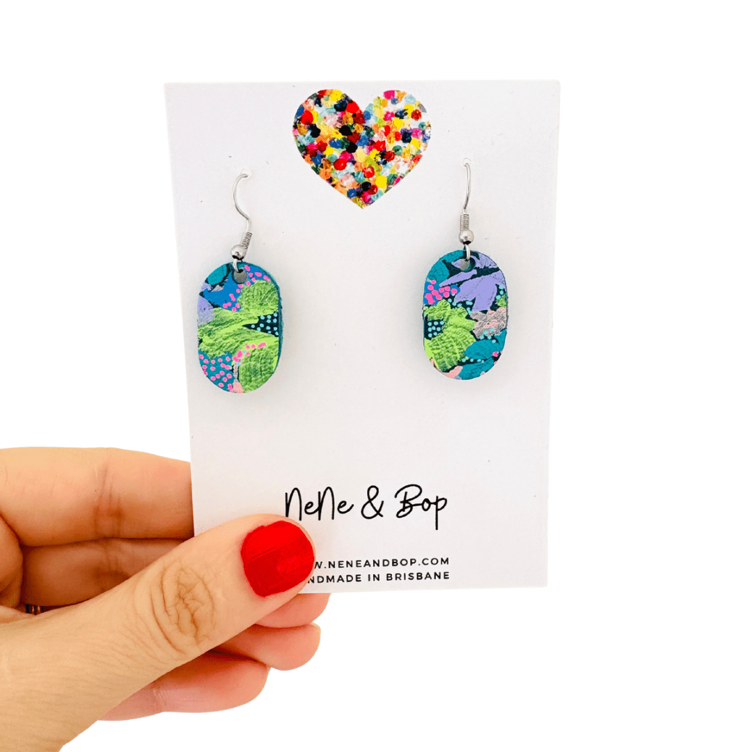 Floral painted Pebble Drop