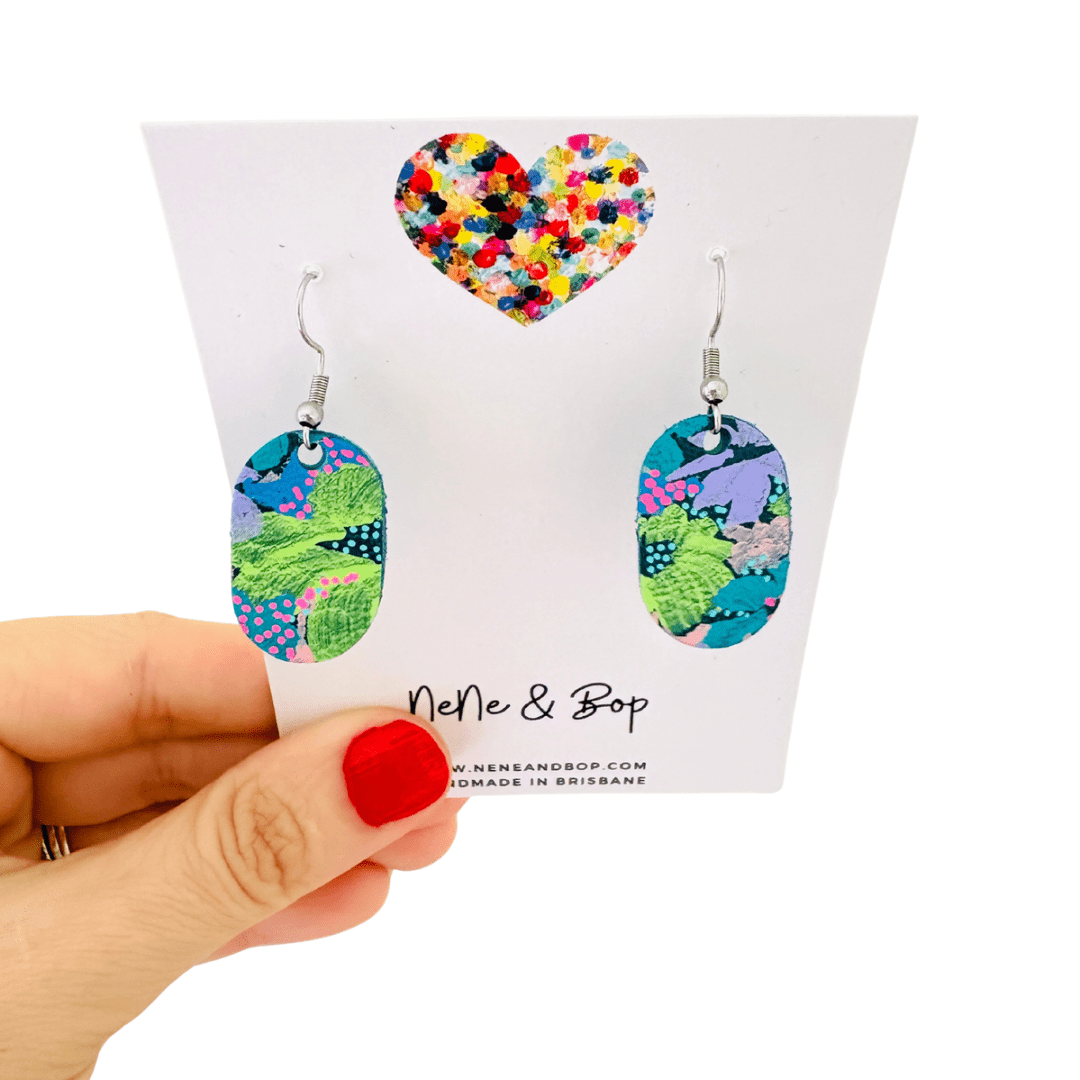 Floral painted Pebble Drop
